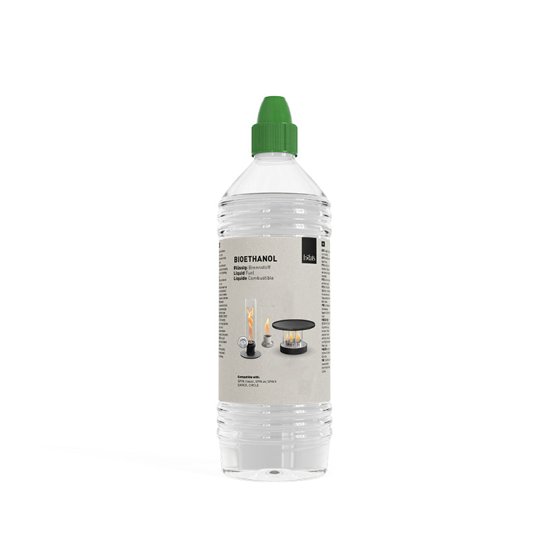 Höfats Bioethanol Flüssig-Brennstoff 1-Liter-Flasche mit grüner Kappe