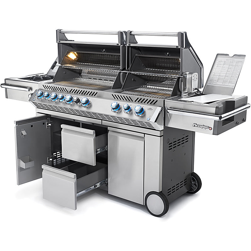 Napoleon Prestige Pro 825 Gas Grill PRO825RSBIPSS-3-DE with Infrared SIZZLE ZONE and Accessories 