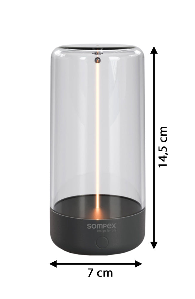 Sompex PULSE Akku-Tischleuchte anthrazit 0,5W 55LM 1800K