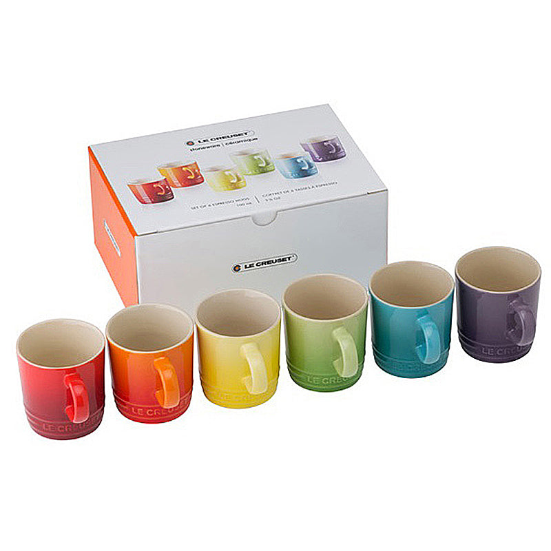 Le Creuset Becher 100 ml 6er-Set Regenbogen