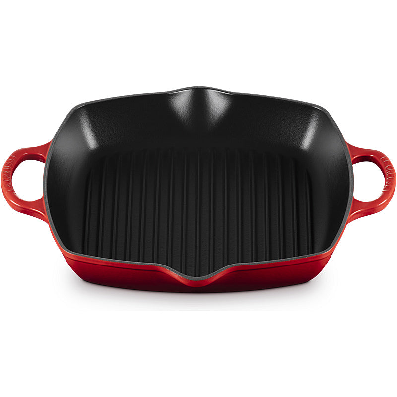 Le Creuset Square Grill Pan with 2 Handles Signature 30 cm Cherry Red 