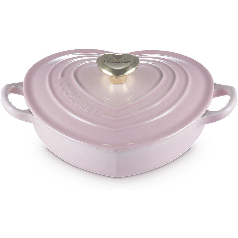 Le Creuset Gourmet-Profitopf Herz mit Herzdeckelknopf 20 cm Shell Pink