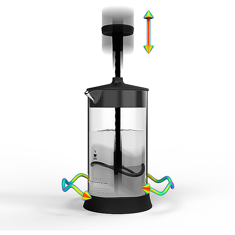 GEFU Set Milchaufschäumer ANTONIO + 2 x Latte Macchiato Gläser (350ml)