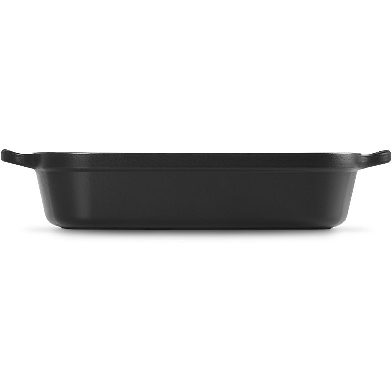 Le Creuset Bratreine Signature rechteckig 33 cm Schwarz matt
