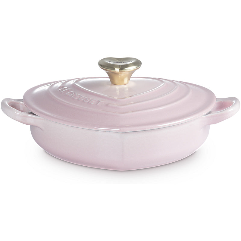Le Creuset Gourmet-Profitopf Herz mit Herzdeckelknopf 20 cm Shell Pink