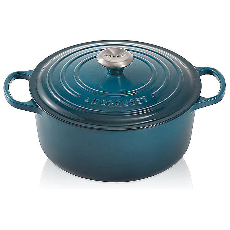 Le Creuset Bräter Signature rund 26 cm Deep Teal