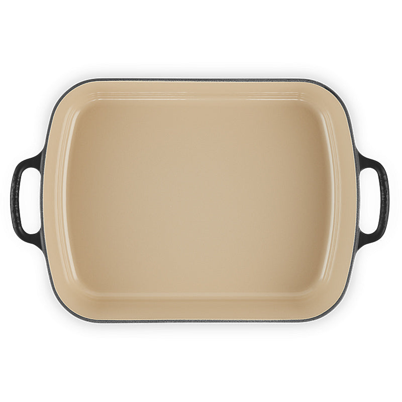 Le Creuset Bratreine Signature rechteckig 33 cm Schwarz matt
