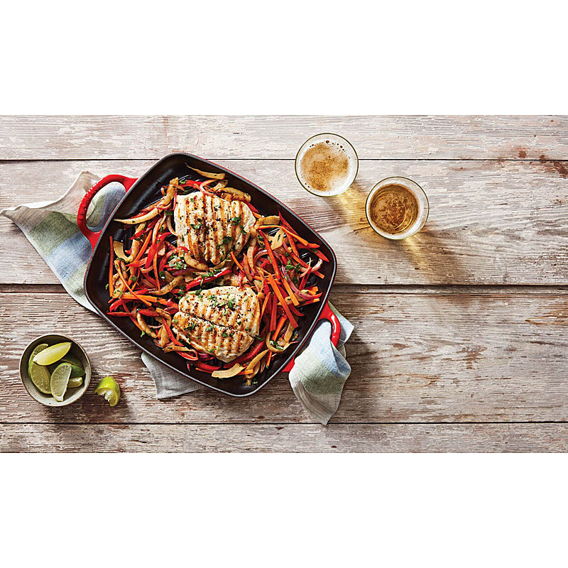 Le Creuset Rechteckige Grillplatte Signature 30 cm Kirschrot