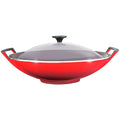 Le Creuset Wok mit Glasdeckel 36 cm Kirschrot
