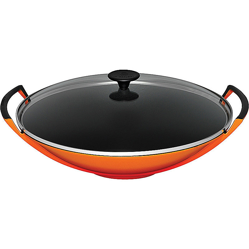 Le Creuset Wok mit Glasdeckel 36 cm Ofenrot