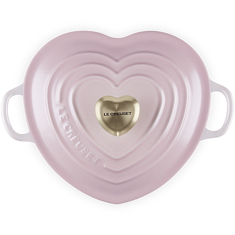 Le Creuset Gourmet Professional Saucepan Heart with Heart-Shaped Lid Knob 20 cm Shell Pink