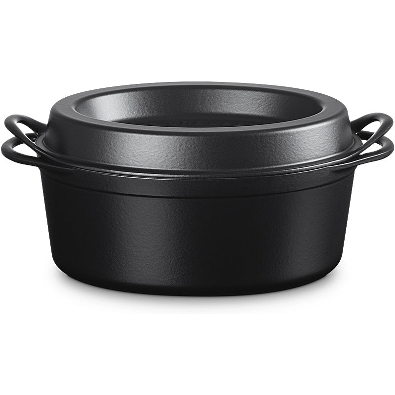 Le Creuset Bräter Doufeu oval 32 cm Schwarz Matt