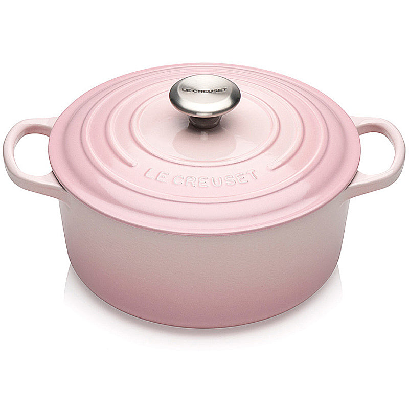 Le Creuset Bräter Signature rund 24 cm Shell Pink