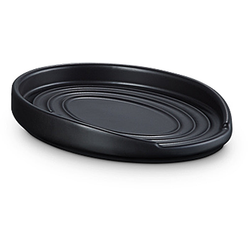 le Creuset Löffelablage oval 16 cm Schwarz matt