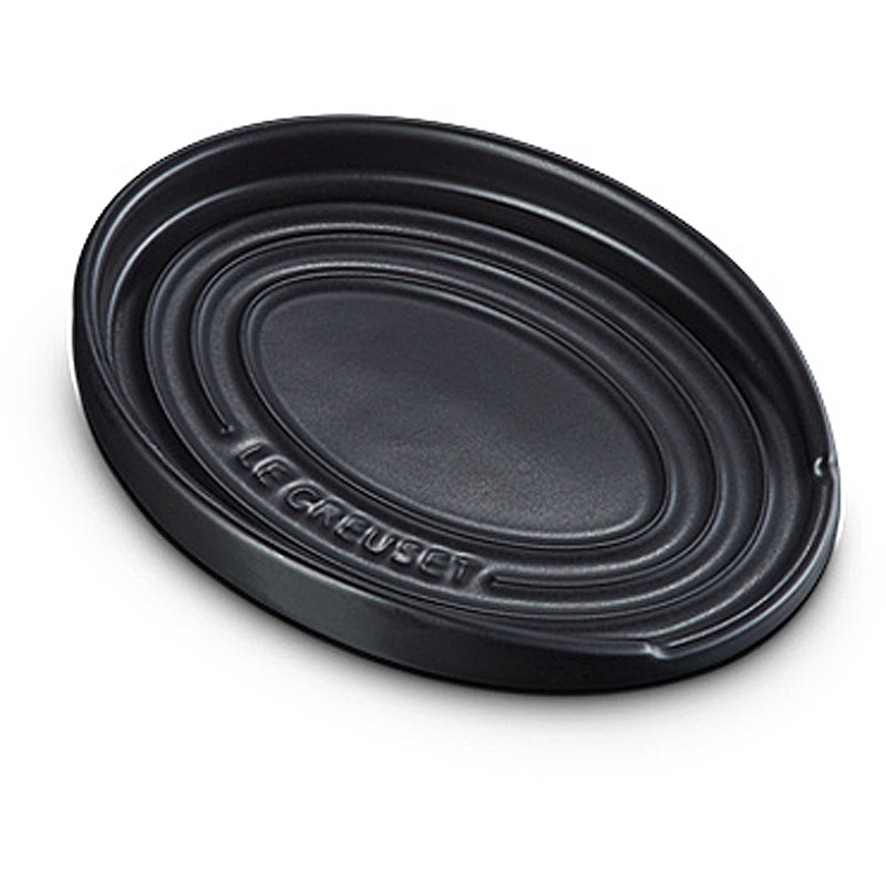 le Creuset Löffelablage oval 16 cm Schwarz matt