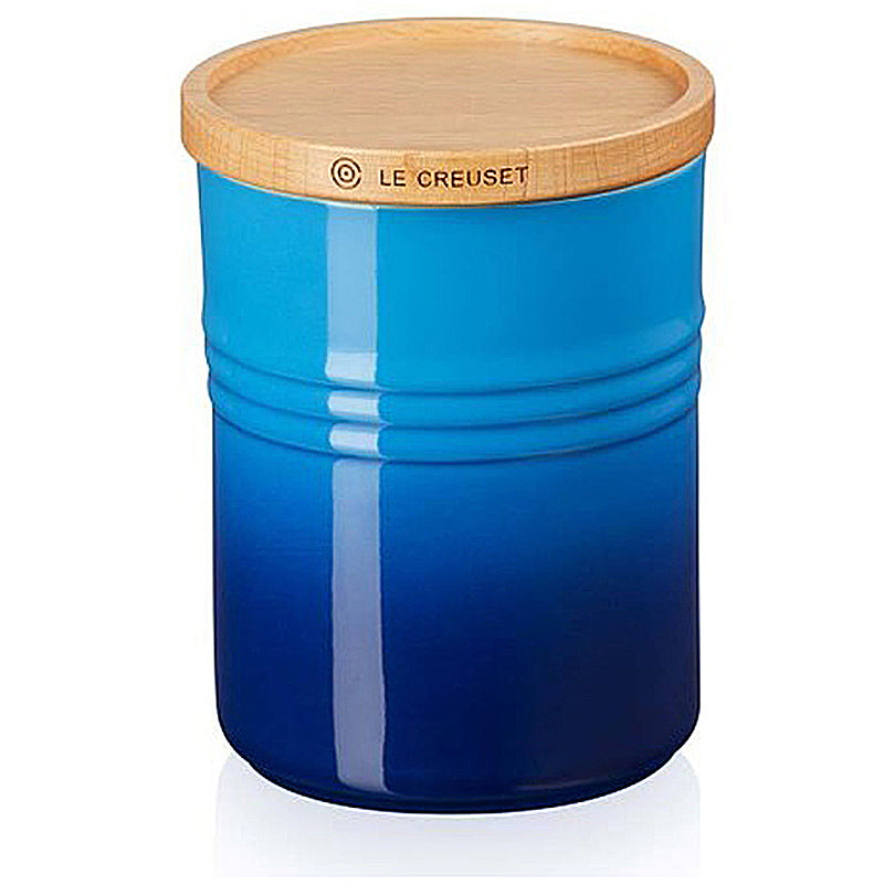 Le Creuset Vorratsdose mit Holzdeckel 540 ml 10 cm Azure