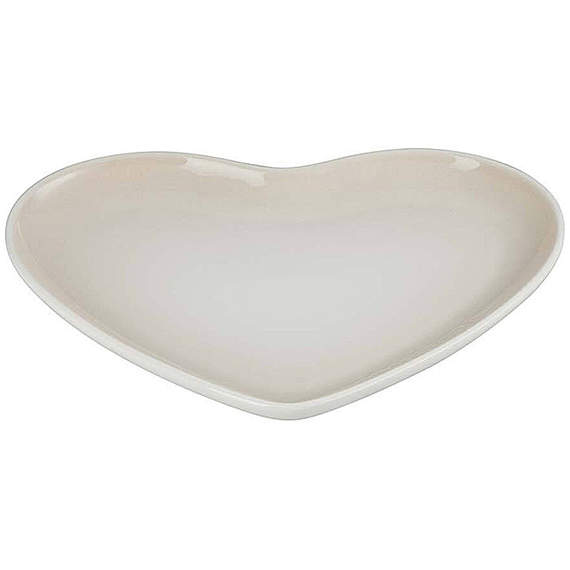 Le Creuset Teller Herzform 23 cm Meringue