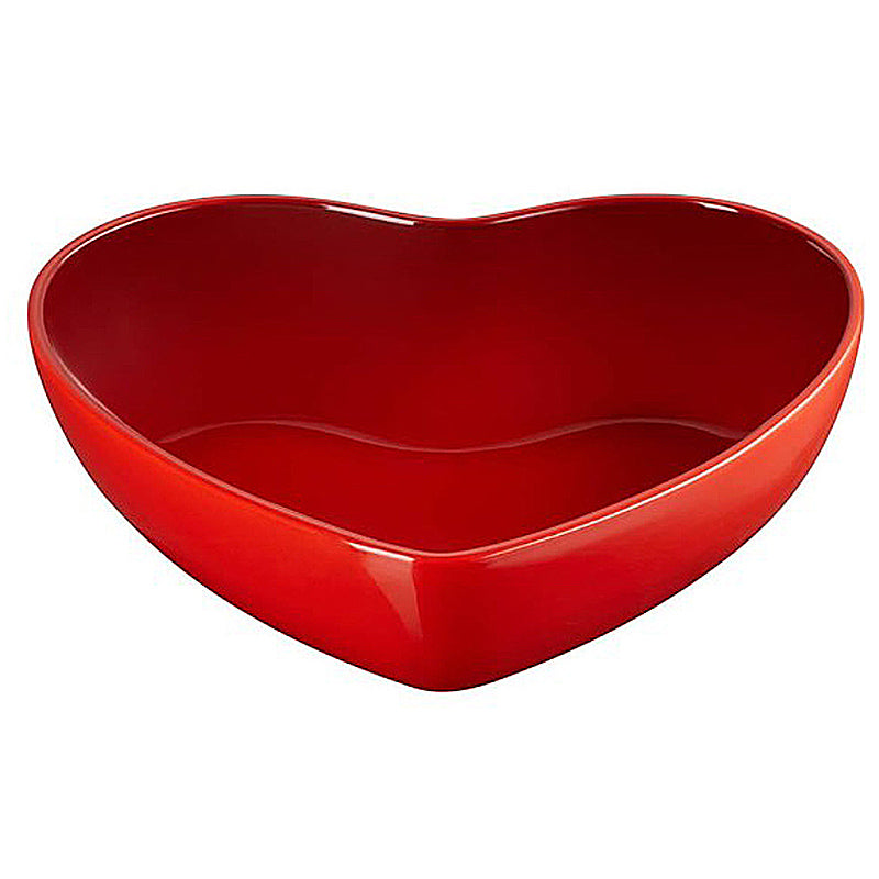 Le Creuset Servierschale in Herzform 2,9 l Kirschrot