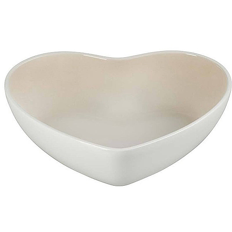 Le Creuset Servierschale in Herzform 2,9 l Meringue