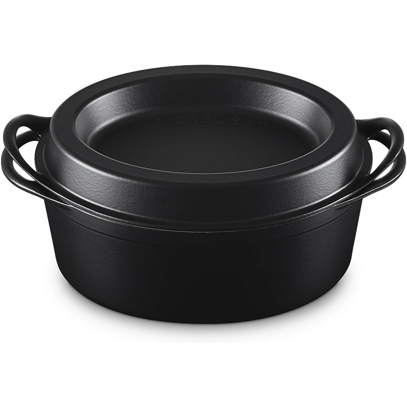 Le Creuset Bräter Doufeu oval 32 cm Schwarz Matt