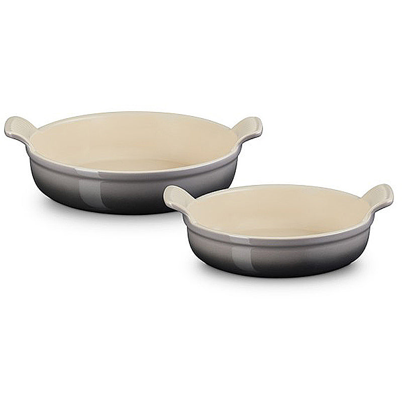 Le Creuset Auflaufformen-Set rund Tradition 20/24 cm Flint