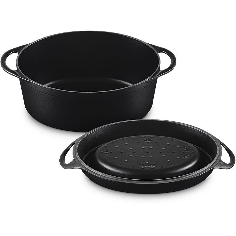 Le Creuset Bräter Doufeu oval 32 cm Schwarz Matt