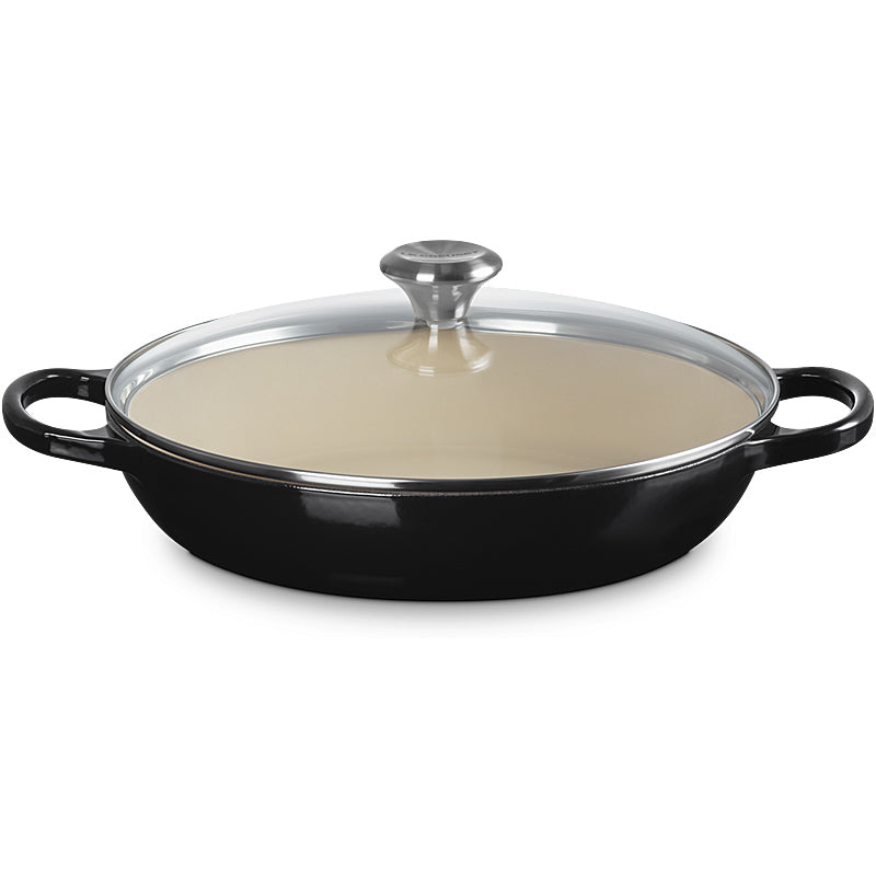 Le Creuset Gourmet-Profitopf m. Glasdeckel Signature 30 cm Schwarz Glänzend