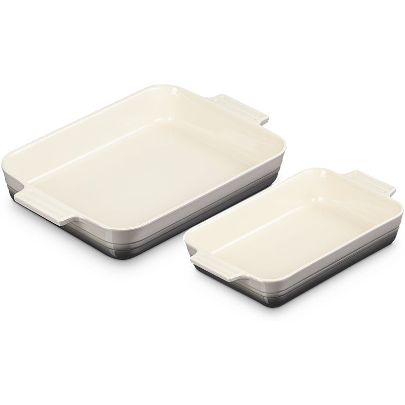 Le Creuset Set of 2 Rectangular Casserole Dishes Classic 25/32 cm Flint 