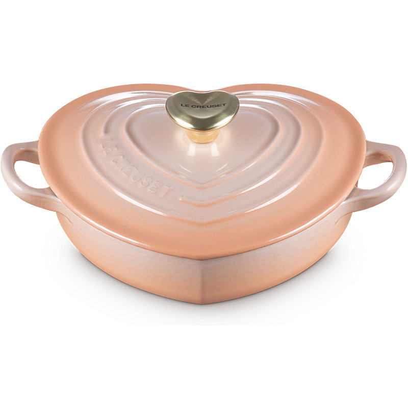 Le Creuset Gourmet-Profitopf Herz mit Herzdeckelknopf 20 cm Pêche