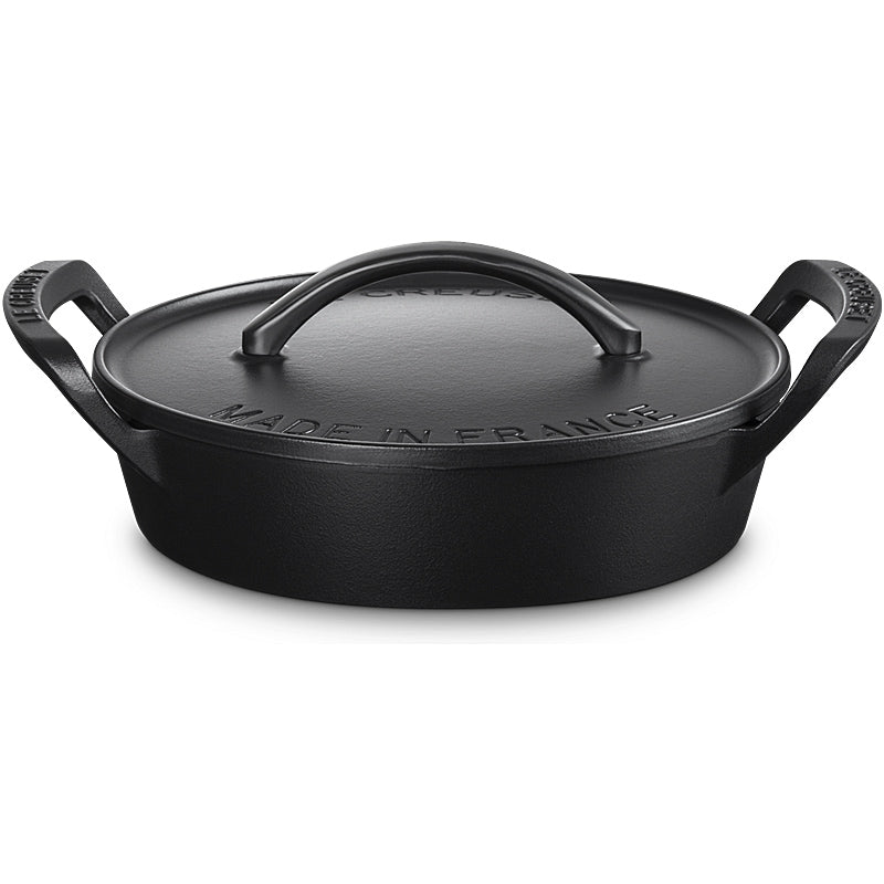 Le Creuset BBQ Outdoor Bräter flach 29 cm Schwarz Matt
