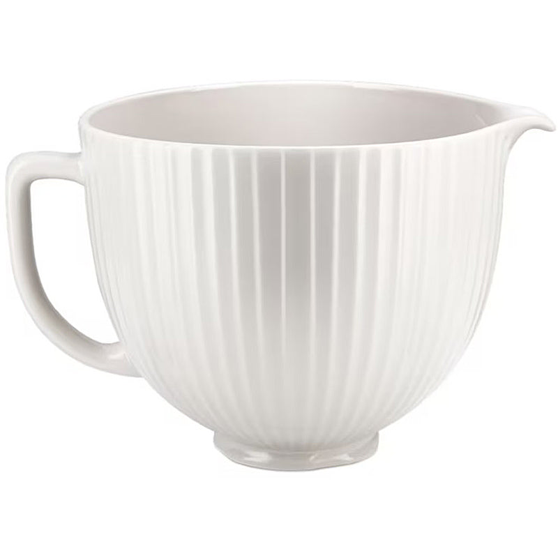 KitchenAid Keramikrührschüssel 4,7 L Classic Column - mit Griff & Ausgießer für Küchenmaschine