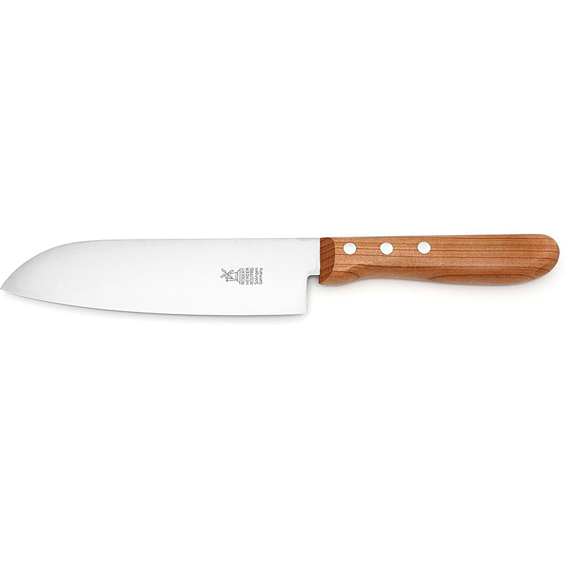 Windmühlenmesser Gemüsemesser "Klassiker", klein, nicht-rostfrei, feingepließtet, Griff Rotbuche, lang, in Klapp-Blister