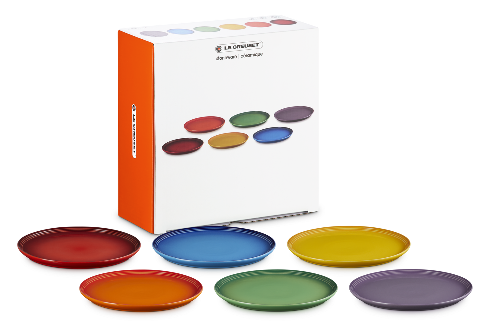 Le Creuset Speiseteller Coupe 27cm 6er Set Regenbogen