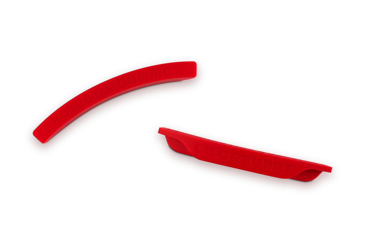 Le Creuset Stapelschutz Kirschrot – Ober- und Unterseite