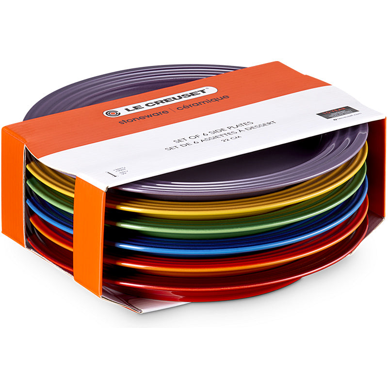 Le Creuset Frühstücksteller 22cm 6er Set Regenbogen