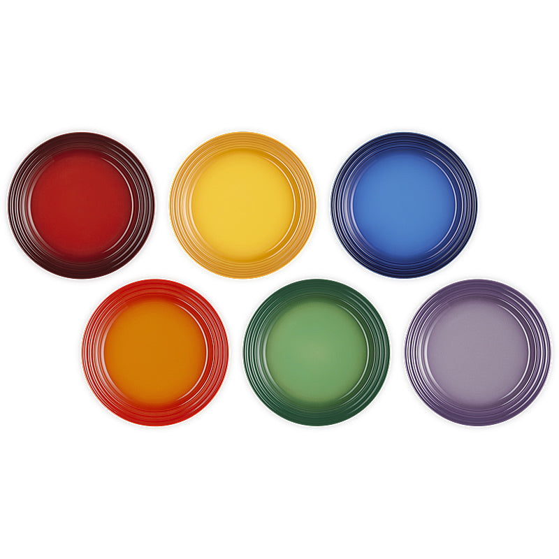 Le Creuset Frühstücksteller 22cm 6er Set Regenbogen
