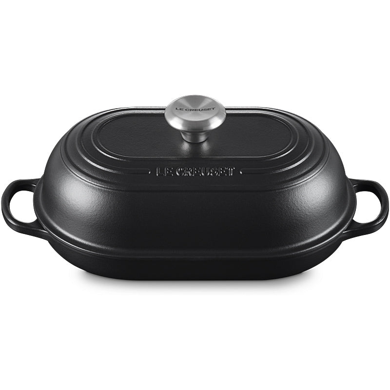 Le Creuset Brot Bräter Signature oval 29 cm Schwarz Matt