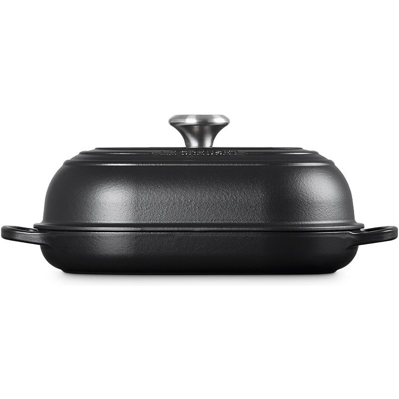 Le Creuset Brot Bräter Signature oval 29 cm Schwarz Matt