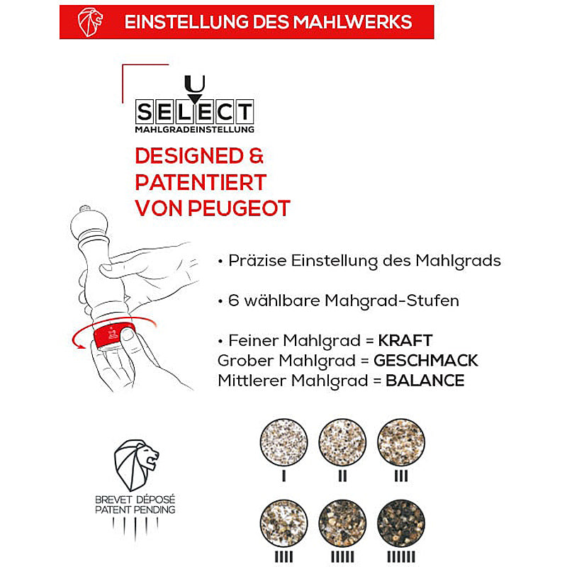 Peugeot MADRAS U´Select Edelst/schoko - 16 cm Pfeffermühle