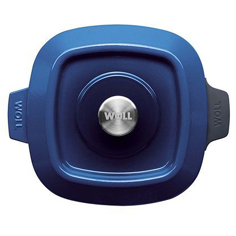 Woll Gusskasserolle, viereckig, mit Deckel und Silikongriffen - 24x24 cm 1024CI-020 Cobalt Blue