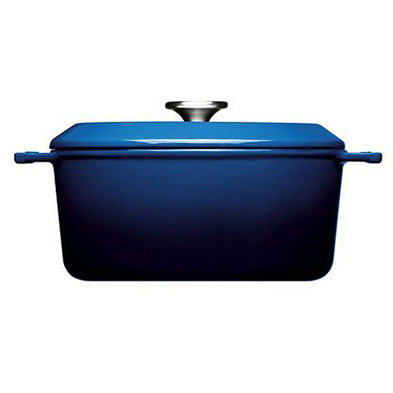 Woll Gusskasserolle, viereckig, mit Deckel und Silikongriffen - 24x24 cm 1024CI-020 Cobalt Blue