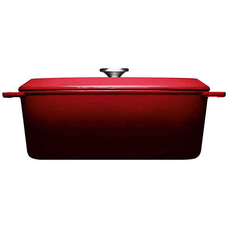 Woll Iron Bräter 34x26cm Gusseisen mit Silikongriffschutz 7,5l Farbe: Chili Red
