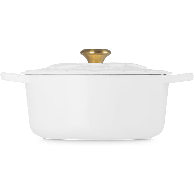 Le Creuset Bräter Signature Blume 26 cm White
