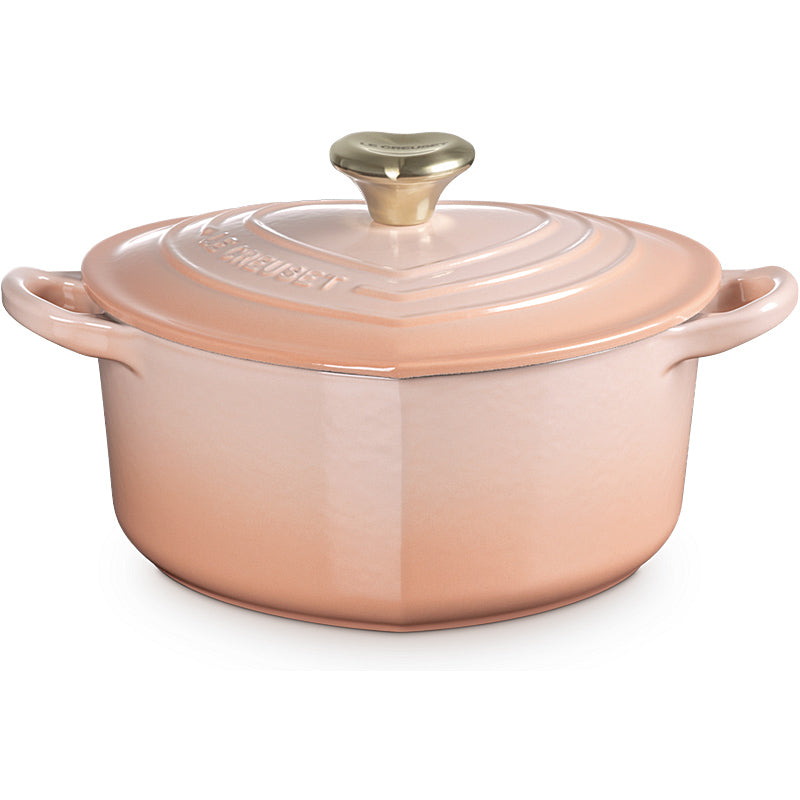 Le Creuset Herzbräter mit Herzknauf 20 cm Peche