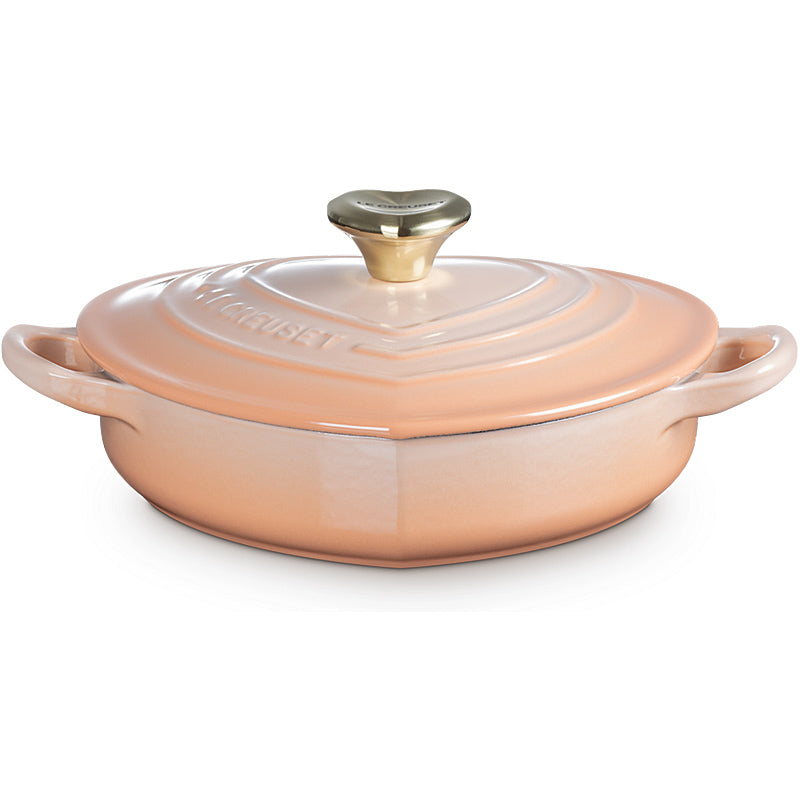 Le Creuset Gourmet-Profitopf Herz mit Herzdeckelknopf 20 cm Pêche