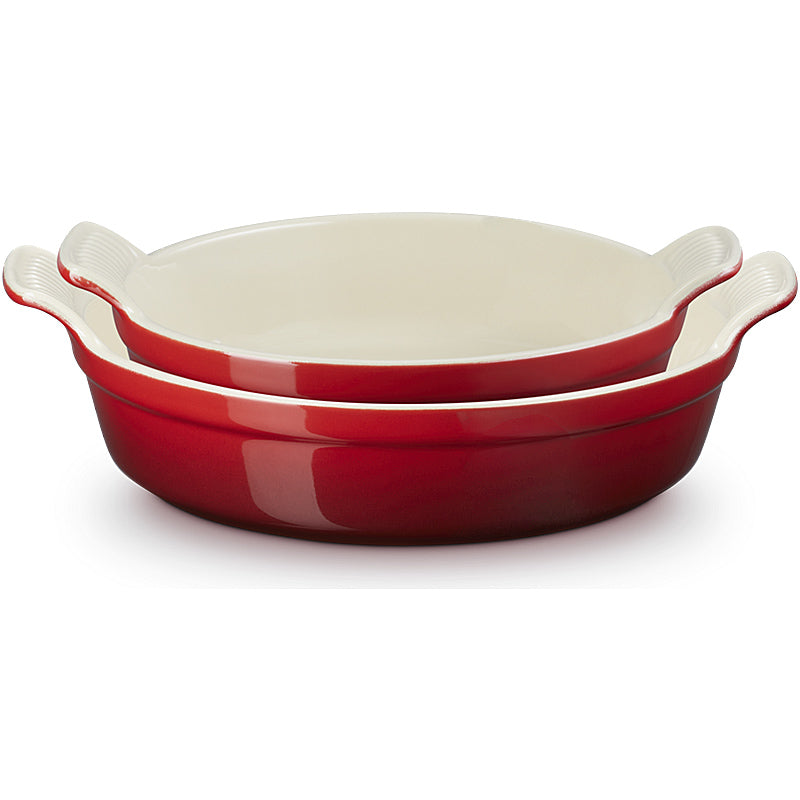 Le Creuset Auflaufformen-Set rund Tradition 20/24 cm Kirschrot