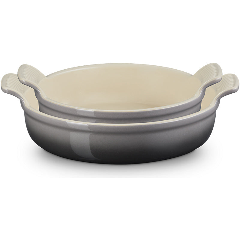 Le Creuset Auflaufformen-Set rund Tradition 20/24 cm Flint