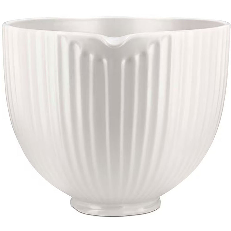 KitchenAid Keramikrührschüssel 4,7 L Classic Column - mit Griff & Ausgießer für Küchenmaschine