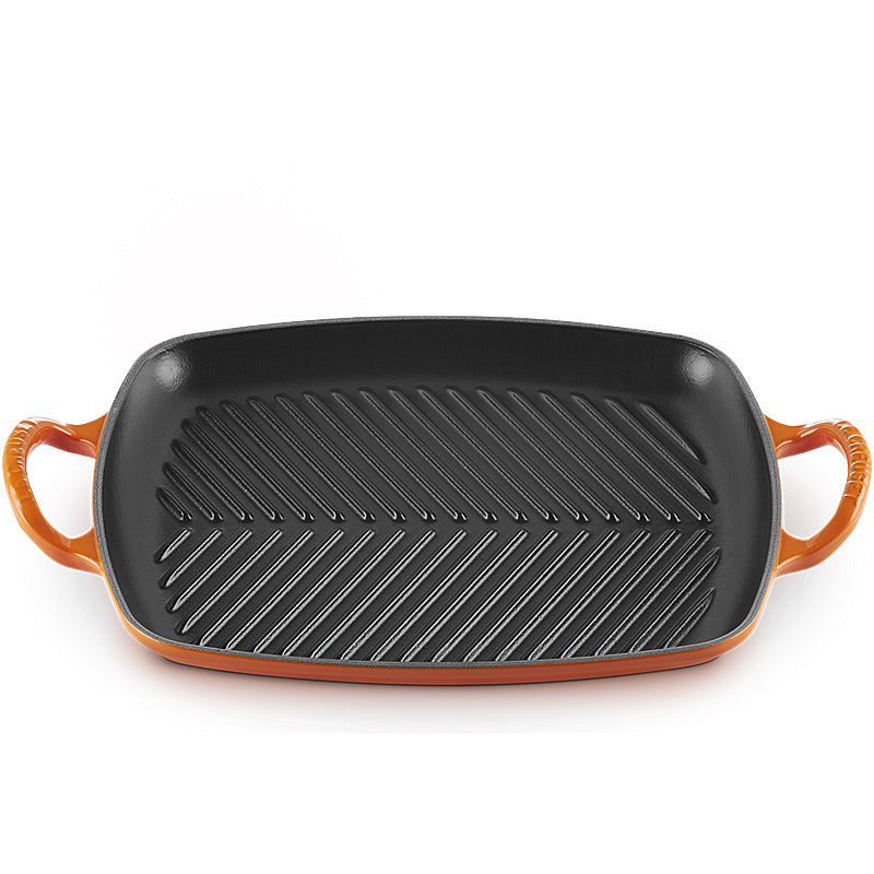 Le Creuset Rechteckige Grillplatte Signature 30 cm Ofenrot