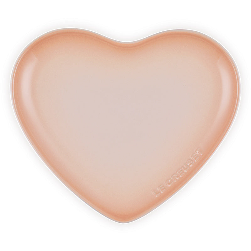 Le Creuset plate heart shape 23 cm Pêche
